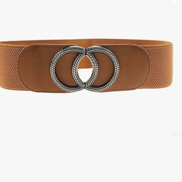 3 Pack Women's Vintage Wide Elastic Belts - Picture 4 of 6